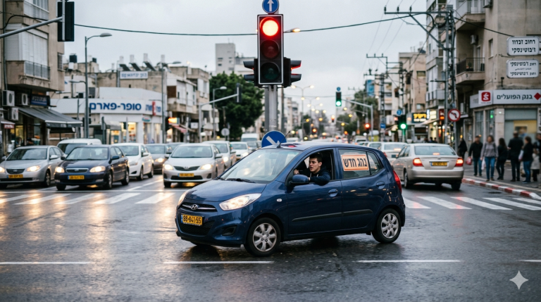 מעבר באור אדום נהג חדש